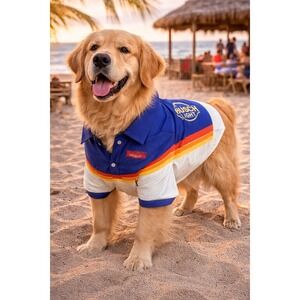 Magellan Busch Light Dog Shirt S/M Blue NWT Laguna Madre Fishing Vest Pet Outfit